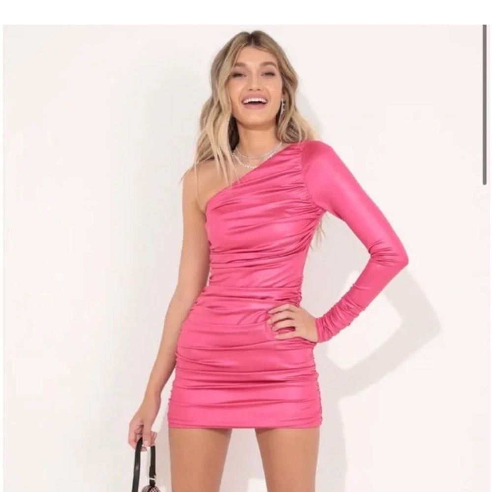 Lucy In The Sky pink body con dress